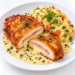 Hähnchen Cordon bleu Kartoffel-Gemüsestampf
